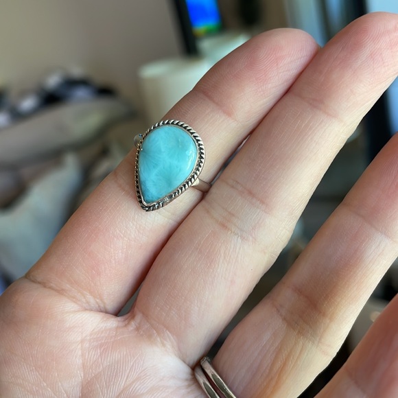 NEW Sterling silver Larimar ring - size 6.5 - Picture 4 of 6
